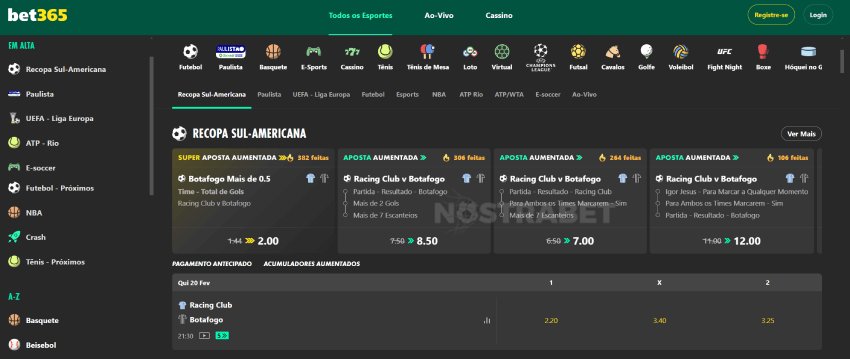 página inicial da bet365