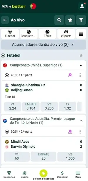 apostas ao vivo spinbetter