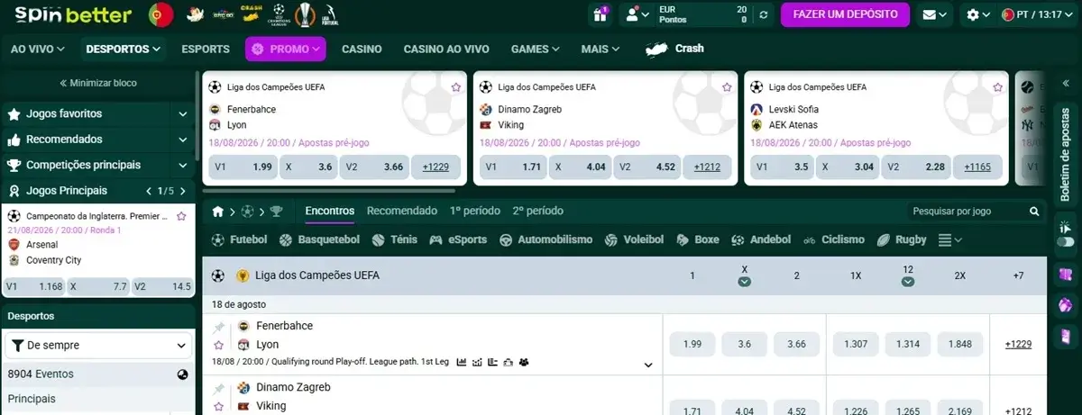 página inicial de desporto spinbetter