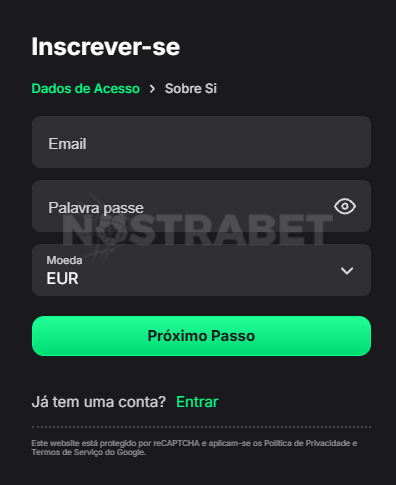 Registo na Vemabet